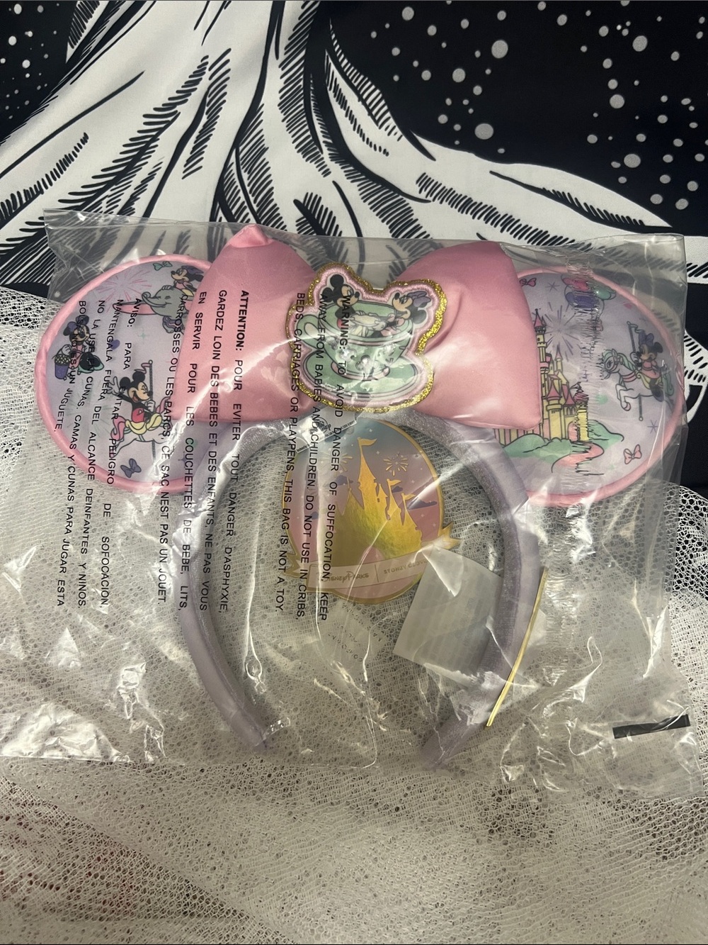 NWT! Disney Parks x Stoney Clover Lane Fantasyland Minnie Ears Headband